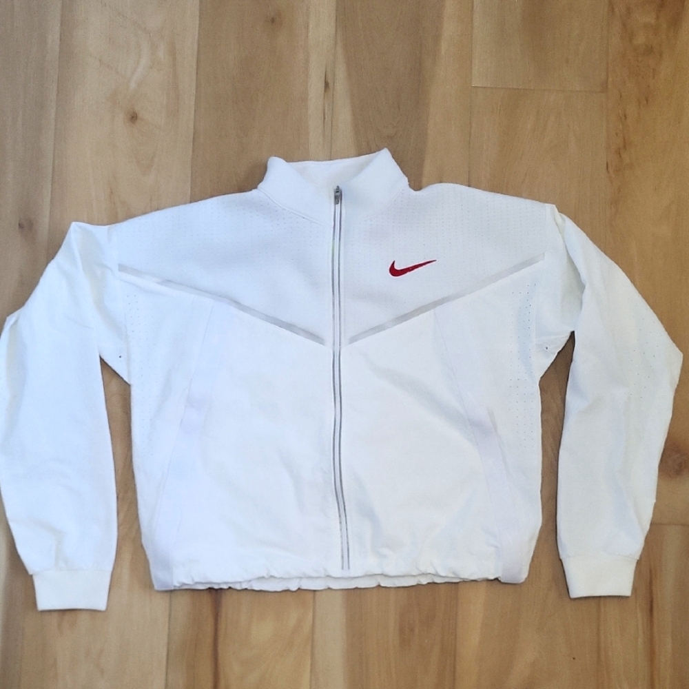 Nike White Jacket with Red Logo